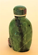 Load image into Gallery viewer, Snuff Bottle: Vintage Ruby in Zoisite Bottle of Liu Hai and the Three Legged Toad