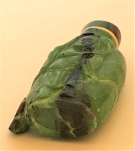 Load image into Gallery viewer, Snuff Bottle: Vintage Ruby in Zoisite Bottle of Liu Hai and the Three Legged Toad