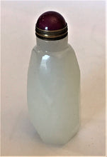Load image into Gallery viewer, Snuff Bottle: Multi-Facetted White Glass Bottle imitating Nephrite