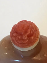 Load image into Gallery viewer, Snuff Bottle: Vintage Apricot Agate Snuff Bottle with Carving of Plum Blossoms and Bamboo
