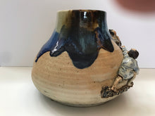 Load image into Gallery viewer, Japanese Ceramics: Rare Sumida Gawa Vase With Whimsical Figures by Famous Potter Ishiguro Koko