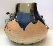 Load image into Gallery viewer, Japanese Ceramics: Rare Sumida Gawa Vase With Whimsical Figures by Famous Potter Ishiguro Koko