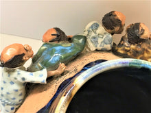 Load image into Gallery viewer, Japanese Ceramics: Rare Sumida Gawa Vase With Whimsical Figures by Famous Potter Ishiguro Koko