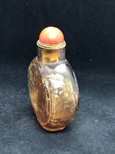 Load image into Gallery viewer, Vintage Late 19 Century Amber Beijing Glass Snuff Bottle With Gold Flecks