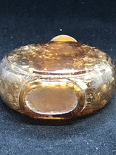 Load image into Gallery viewer, Vintage Late 19 Century Amber Beijing Glass Snuff Bottle With Gold Flecks