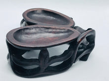 Load image into Gallery viewer, Antique Chinese Curio - Wood Carving of Interlocking Lotus Pods on a Wood Stand