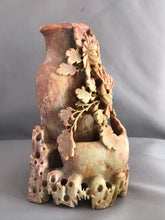 Load image into Gallery viewer, Soapstone Carving: Vintage Carving of Chrysanthemums on Craggy Rocks
