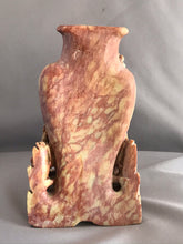 Load image into Gallery viewer, Soapstone Carving: Vintage Carving of Chrysanthemums on Craggy Rocks