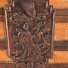 Load image into Gallery viewer, Basket: Beautiful Antique Woven Bamboo Stacked Box with Handle