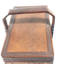 Load image into Gallery viewer, Basket: Beautiful Antique Woven Bamboo Stacked Box with Handle