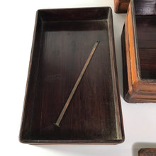 Load image into Gallery viewer, Basket: Beautiful Antique Woven Bamboo Stacked Box with Handle