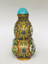 Load image into Gallery viewer, Snuff Bottle: Antique Twin Double Gourd Cloisonne Snuff Bottle