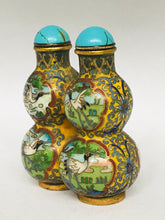 Load image into Gallery viewer, Snuff Bottle: Antique Twin Double Gourd Cloisonne Snuff Bottle