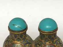 Load image into Gallery viewer, Snuff Bottle: Antique Twin Double Gourd Cloisonne Snuff Bottle