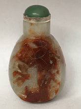 Load image into Gallery viewer, Snuff Bottle: Vintage Burmese Jade Pebble Snuff Bottle with Brown Jade Skin