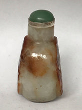 Load image into Gallery viewer, Snuff Bottle: Vintage Burmese Jade Pebble Snuff Bottle with Brown Jade Skin