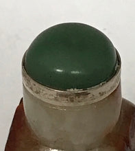 Load image into Gallery viewer, Snuff Bottle: Vintage Burmese Jade Pebble Snuff Bottle with Brown Jade Skin