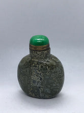 Load image into Gallery viewer, Green Orbicular Jasper Snuff Bottle