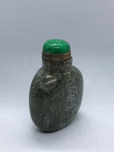 Load image into Gallery viewer, Green Orbicular Jasper Snuff Bottle