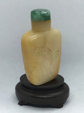 Load image into Gallery viewer, Snuff Bottle: Antique Yellow Jade Bottle with Floral Carving