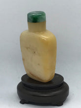 Load image into Gallery viewer, Snuff Bottle: Antique Yellow Jade Bottle with Floral Carving