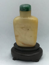 Load image into Gallery viewer, Snuff Bottle: Antique Yellow Jade Bottle with Floral Carving