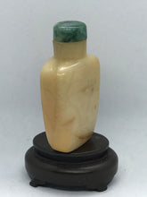 Load image into Gallery viewer, Snuff Bottle: Antique Yellow Jade Bottle with Floral Carving