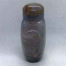 Load image into Gallery viewer, Vintage large Gray Banded Agate Snuff Bottle