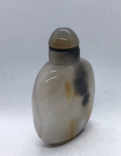 Load image into Gallery viewer, Vintage Grey Shadow Agate Floater Snuff Bottle