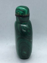 Load image into Gallery viewer, Snuff Bottle: Vintage Banded Green Malachite Snuff Bottle