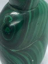 Load image into Gallery viewer, Snuff Bottle: Vintage Banded Green Malachite Snuff Bottle
