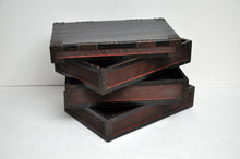 Load image into Gallery viewer, Antique Chinese Woven Bamboo Stacked Boxes