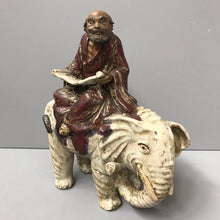 Load image into Gallery viewer, Antique Shiwan Lohan on White Elephant
