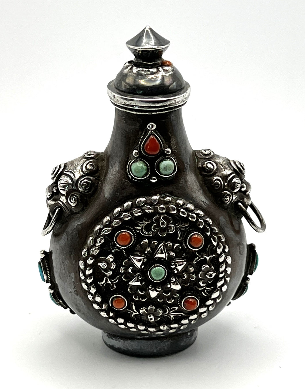 Snuff Bottle: Early 20th Century Silver Snuff Bottle for the Mongolian Market