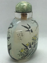 Load image into Gallery viewer, Chinese Inside Painted Snuff Bottle with Magpies and Date 1998
