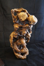 Load image into Gallery viewer, Vintage Root Carving of Monkeys and Peaches
