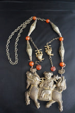 Load image into Gallery viewer, Qing Dynasty Silver Necklace with Boy on Qilin
