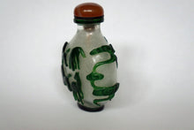 Load image into Gallery viewer, Vintage Frosted Glass Snuff Bottle with Eight Horses of King Mu
