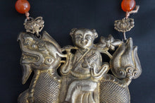 Load image into Gallery viewer, Qing Dynasty Silver Necklace with Boy on Qilin

