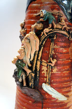 Load image into Gallery viewer, Japanese Ceramics: Sumida Ware of a Tall Pitcher with 13 Monkeys
