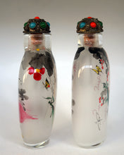 Load image into Gallery viewer, Snuff Bottle: Two Inside Painted Bottles with Insects and Butterflies
