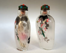 Load image into Gallery viewer, Snuff Bottle: Two Inside Painted Bottles with Insects and Butterflies
