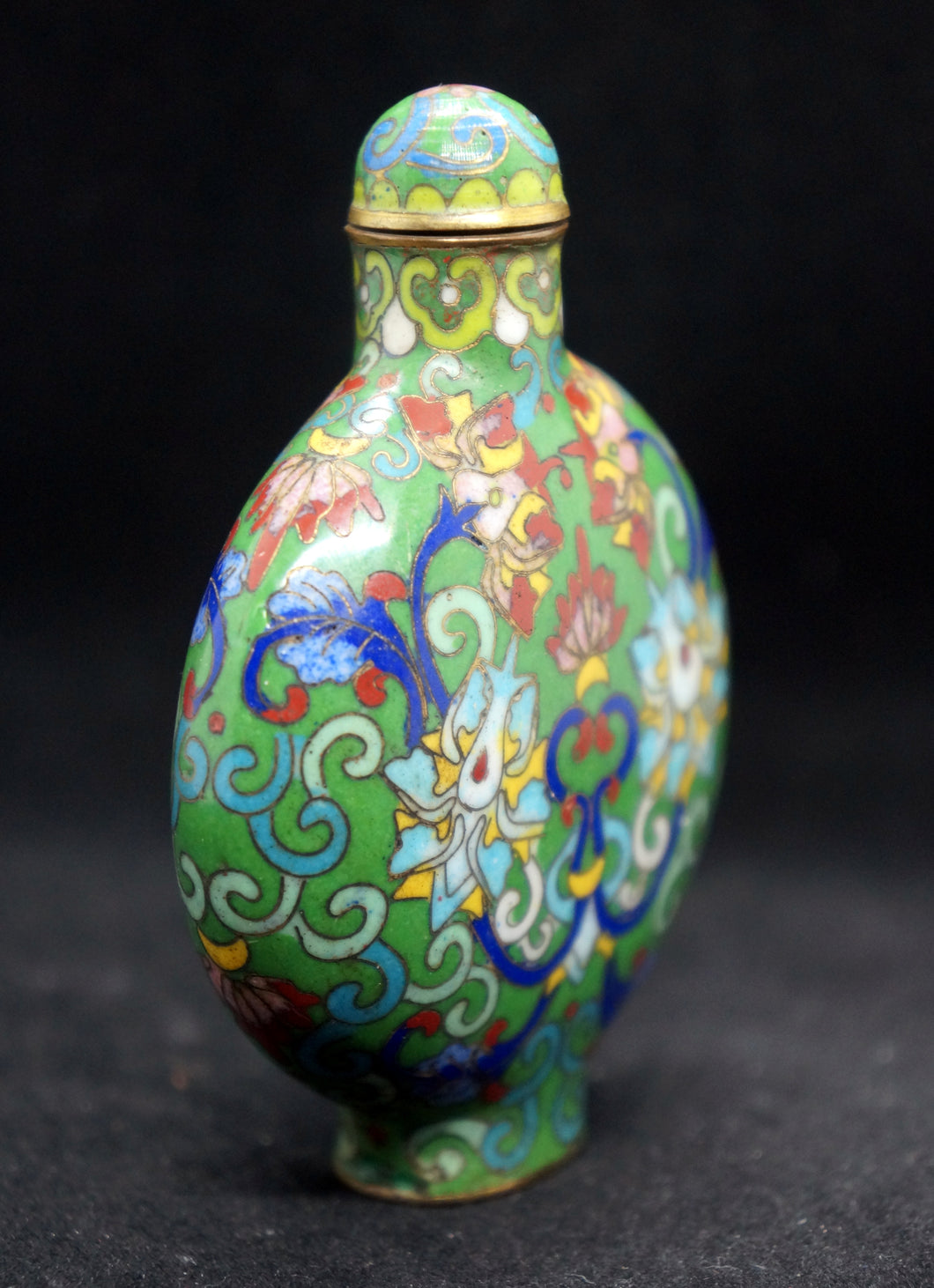 Snuff Bottle Green Cloisonne