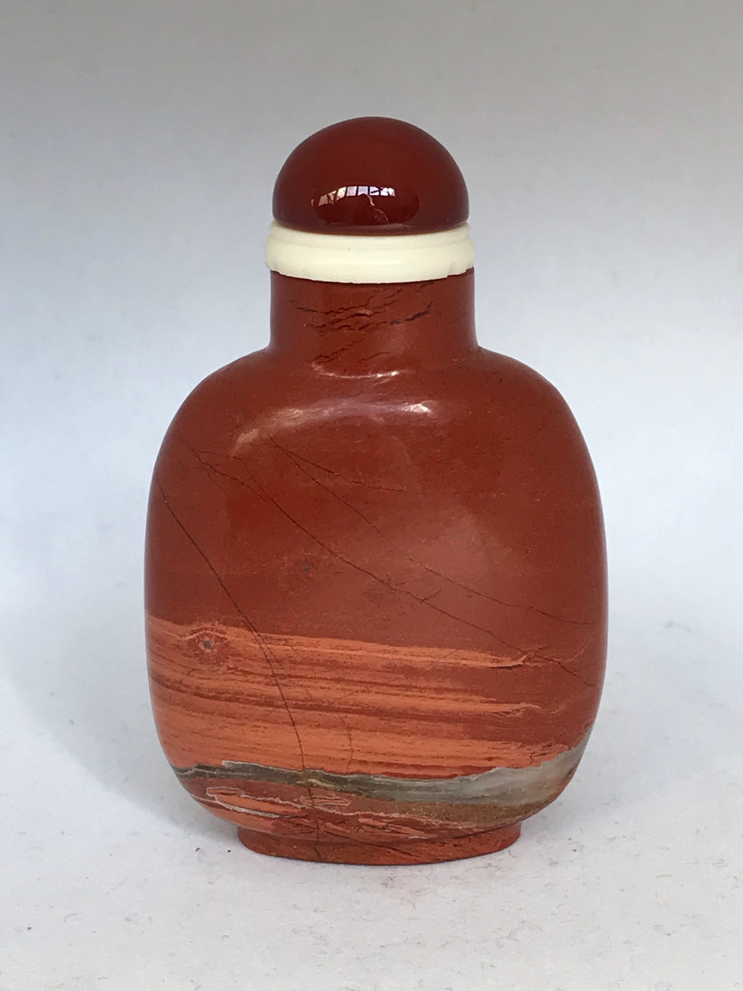 Vintage Blood Red Banded Jasper Snuff Bottle