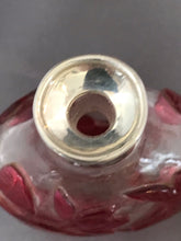 Load image into Gallery viewer, Snuff Bottle: Antique Beijing Glass Bottle with Red Overlay Design of Fish and Orchid
