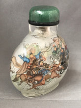 Load image into Gallery viewer, Inside Painted Snuff Bottle with Fighting Cavalary from the Romance of the Three Kingdoms
