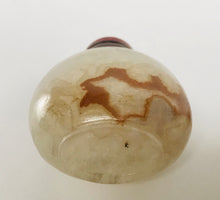 Load image into Gallery viewer, Vintage Shadow Agate Snuff Bottle with New Agate Snuff Dish
