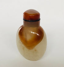 Load image into Gallery viewer, Vintage Shadow Agate Snuff Bottle with New Agate Snuff Dish
