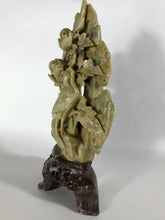 Load image into Gallery viewer, Vintage Soapstone Carving of a Phoenix and Peonies
