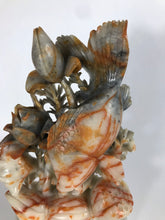 Load image into Gallery viewer, Soapstone Carving: Colorful Soapstone Carving of a Fish and Lotus
